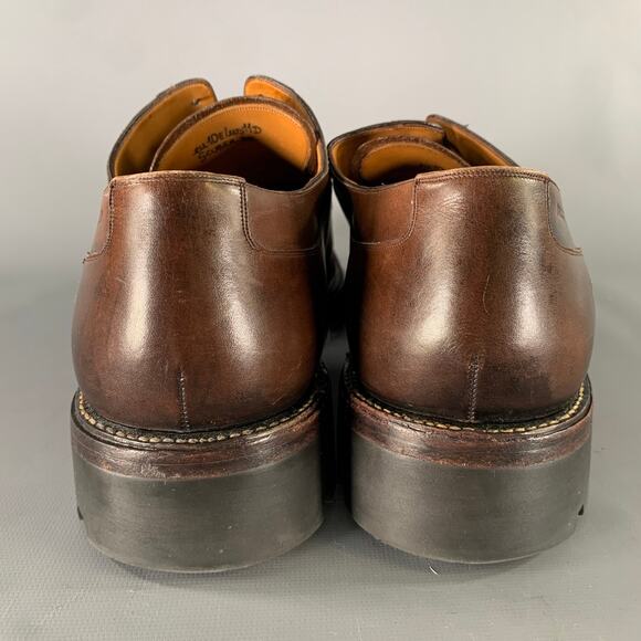 BALLY SCUBER Size 12 Brown Contrast Stitch Leather Derby Lace Up Shoes main image 8